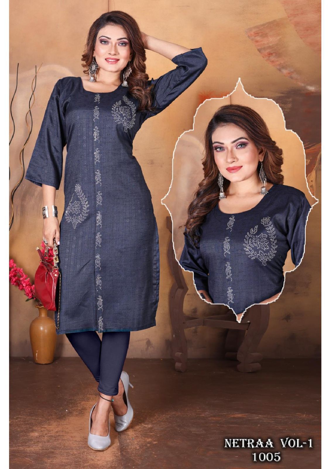 Jlf Netraa Vol 1 1001 To 1008 Designer Kurtis Catalog
